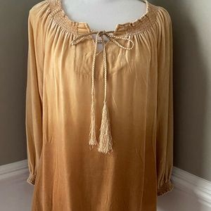 Sundance Gold Velvet Boho Tunic